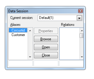 A cursor in a FoxPro DataSession window